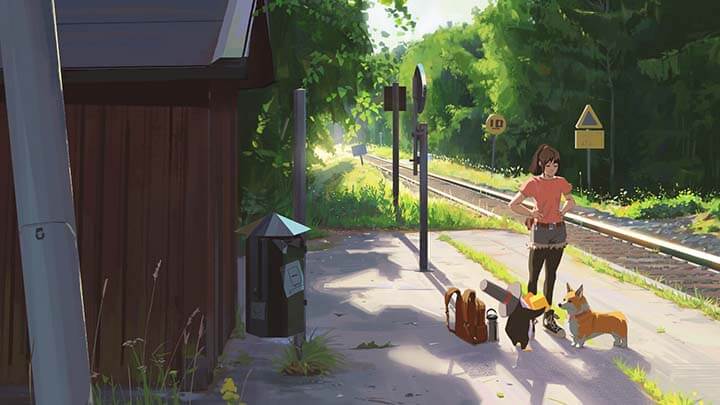 anime-girl-slice-of-life-dog-shiba-inu-railway-penguin-anime-2
